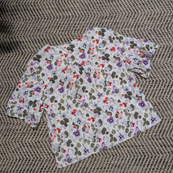 Frank & Oak Flutter Blouse With Floral Pattern - Picture 8 of 13